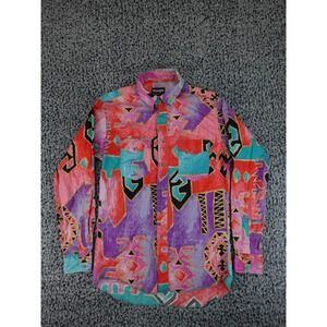 Wrangler Cowboy Cut Shirt Mens 15.5-34 Multicolor‎ Southwestern Geometric Print